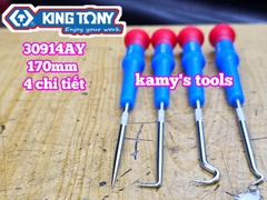 Bộ dụng cụ tua vít tháo móc phốt chặn 4 chi tiết dài 170mm Kingtony 30914AY