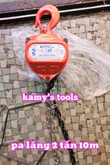 Pa lăng xích kéo tay nitto 2 tấn 10 mét (10m) 10VP5 xích chuẩn G80 loại tốt