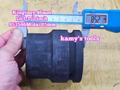 Đầu tuýp khẩu 46mm lỗ 1-1/2 inch 38mm đen dài 85mm Kingtony 953546M lục giác 6 cạnh