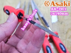Bộ dũa giũa kim cương 6 cây Asaki AK-3901 cỡ 3mm 3x140mm
