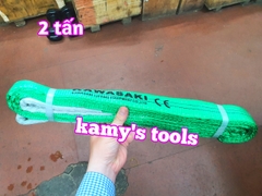 Dây cáp vải cẩu hàng bản dẹp 2 tấn, Hệ số 5:1, dài 1m-10m