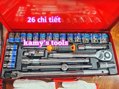 Bộ tuýp đầu khẩu 26 tiết 1/2 inch lục giác 8-32mm Hitman