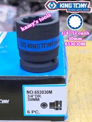 Tuýp 3/4 inch bông 12 cạnh đen Kingtony 26mm 28mm 29mm 30mm 32mm 653026M 653028M 653029M 653030M 653032M