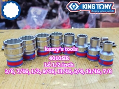 Bộ tuýp khẩu hệ inch 1/2 inch 12 cạnh Kingtony 4010SR 8 chi tiết từ 3/8-7/8 inch