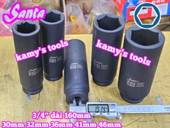 Đầu tuýp 3/4 inch Santa đen dài 160mm cỡ 30mm 32mm 36mm 41mm 46mm IMX430 IMX432 IMX436 IMX441 IMX446