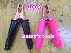 Dụng cụ kẹp bình ắc quy kẹp cá sấu loại 200A dài 152mm kẹp tối đa 30mm, kẹp cá sấu