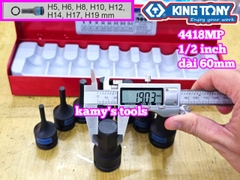 Bộ tuýp lú đầu lục giác 1/2 inch 8 chi tiết Kingtony 4418MP H5 H6 H8 H10 H12 H14 H17 H19