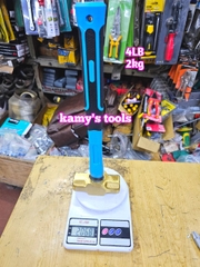 Búa đồng thau đầu lục giác 2kg 2000g 4LB cán nhựa dài 405mm kamytools BHCP-04