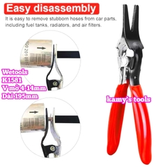 Kìm tách ống tháo mở ống dẫn dầu nhiên liệu chân không xe ô tô 4mm-14mm Wetools K1581 dài 195mm