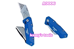 Dao rọc cáp rọc giấy đa năng cán xếp gấp gọn C-MART Model A0006 kèm 6 lưỡi dao