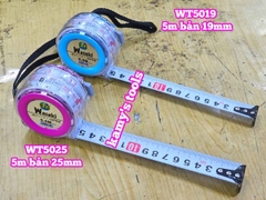 Thước kéo 5m 5mét bản 19mm 25mm WSK Wasaki WT5019 WT5025 2 mặt có lỗ ban TỰ ĐỘNG KHÓA, thước rút 5m thước cuộn 5m