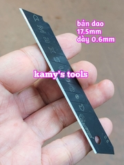 Lưỡi dao rọc giấy rọc cáp thép đen Maxsupe bản dao 17.5mm dày 0.6mm dài 106mm
