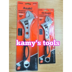 Mỏ lết cán bọc nhựa Asaki 10 inch 250mm AK-0402 và 12 inch 300mm AK-0403