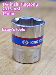 Tuýp trắng ngắn 1/4 inch kingtony 4-14mm model 2335 cỡ 4mm 4.5mm 5mm 6mm 7mm 8mm 9mm 10mm 11mm 12mm 13mm 14mm