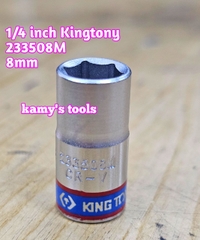 Tuýp trắng ngắn 1/4 inch kingtony 4-14mm model 2335 cỡ 4mm 4.5mm 5mm 6mm 7mm 8mm 9mm 10mm 11mm 12mm 13mm 14mm