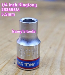 Tuýp trắng ngắn 1/4 inch kingtony 4-14mm model 2335 cỡ 4mm 4.5mm 5mm 6mm 7mm 8mm 9mm 10mm 11mm 12mm 13mm 14mm