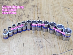 Tuýp trắng ngắn 1/4 inch kingtony 4-14mm model 2335 cỡ 4mm 4.5mm 5mm 6mm 7mm 8mm 9mm 10mm 11mm 12mm 13mm 14mm
