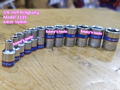 Tuýp trắng ngắn 1/4 inch kingtony 4-14mm model 2335 cỡ 4mm 4.5mm 5mm 6mm 7mm 8mm 9mm 10mm 11mm 12mm 13mm 14mm