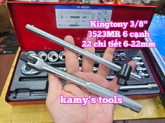Bộ tuýp khẩu 3/8 inch 6 cạnh 6-22mm 22 chi tiết Kingtony 3523MR