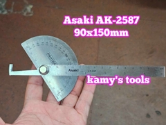 Thước đo góc 180 dộ 90x150mm Asaki AK-2587