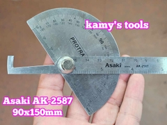 Thước đo góc 180 dộ 90x150mm Asaki AK-2587