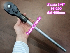 3/4 inch Cần tuýp siết tự động đảo chiều Santa 24 răng đầu vuông đen dài 500mm 86-920