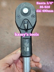 3/4 inch Cần tuýp siết tự động đảo chiều Santa 24 răng đầu vuông đen dài 500mm 86-920