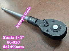 3/4 inch Cần tuýp siết tự động đảo chiều Santa 24 răng đầu vuông đen dài 500mm 86-920