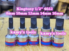 Đầu tuýp vít dẹp lỗ 1/2 inch Kingtony 8mm 10mm 12mm 14mm 16mm model 402208 402210 402212 402214 402216