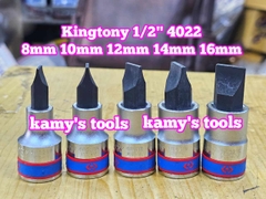 Đầu tuýp vít dẹp lỗ 1/2 inch Kingtony 8mm 10mm 12mm 14mm 16mm model 402208 402210 402212 402214 402216