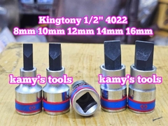 Đầu tuýp vít dẹp lỗ 1/2 inch Kingtony 8mm 10mm 12mm 14mm 16mm model 402208 402210 402212 402214 402216