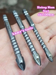 Mũi khoan đa năng bê tông sắt thép inox gỗ đá hoa cương dài 100mm Hoàng Nam 6mm 8mm 10mm