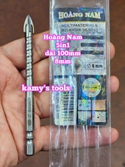 Mũi khoan đa năng bê tông sắt thép inox gỗ đá hoa cương dài 100mm Hoàng Nam 6mm 8mm 10mm
