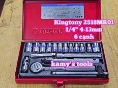 Bộ tuýp 1/4 inch kingtony 18 chi tiết model 2518MR01 4-13mm
