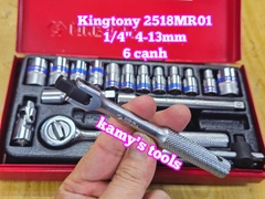 Bộ tuýp 1/4 inch kingtony 18 chi tiết model 2518MR01 4-13mm