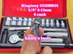 Bộ tuýp 1/4 inch kingtony 18 chi tiết model 2518MR01 4-13mm