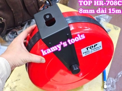 Cuộn ống dây hơi tự rút vỏ hộp sắt 8x12mm Top HR-708C dài 15 mét 15m