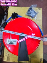 Cuộn ống dây hơi tự rút vỏ hộp sắt 8x12mm Top HR-708C dài 15 mét 15m