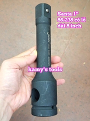 Cần nối khúc nối tuýp 1 inch Santa thép đen 8 inch 205mm cần tuýp nối 86-238 KHÔNG LỖ và CÓ LỖ