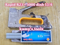Combo dụng cụ súng bắn đinh ghim Rapid R23 dài 175mm Và 5000 Đinh Ghim 13-6
