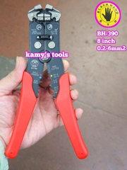 Kìm tuốt dây điện bấm cos đa năng Black Hand BH-390 dài 8 inch bấm tuốt dây 0.5-6mm2
