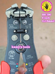 Kìm tuốt dây điện bấm cos đa năng Black Hand BH-390 dài 8 inch bấm tuốt dây 0.5-6mm2