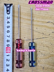 Tua vít bake dẹp 2mm PH00 Crossman dài 75mm 45-227 45-207