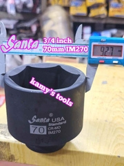 Đầu tuýp 3/4 inch thép đen 6 cạnh Cr-mo Santa 60mm 65mm 70mm IM260 IM265 IM270