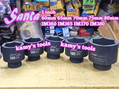 Đầu tuýp đầu khẩu 1 inch Santa thép Cr-mo 60mm 65mm 70mm 75mm 80mm IM360 IM365 IM370 IM375 IM380