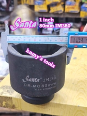 Đầu tuýp đầu khẩu 1 inch Santa thép Cr-mo 60mm 65mm 70mm 75mm 80mm IM360 IM365 IM370 IM375 IM380