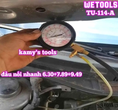 Bộ đồng hồ đo áp suất hệ thống phun nhiên liệu động cơ bơm xăng TU-114-A với đầu nối nhanh 6.30+7.89+9.49 Wetools