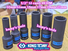 Tuýp 1/2 inch 12 cạnh Kingtony 10mm 12mm 14mm 17mm 19mm 21mm 493010M 493012M 493014M 493017M 493019M 493021M