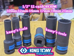 Tuýp 1/2 inch 12 cạnh Kingtony 10mm 12mm 14mm 17mm 19mm 21mm 493010M 493012M 493014M 493017M 493019M 493021M