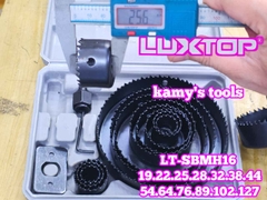 Bộ mũi khoét lỗ gỗ thạch cao 16 chi tiết LT-SBMH16 Luxtop 19-127mm